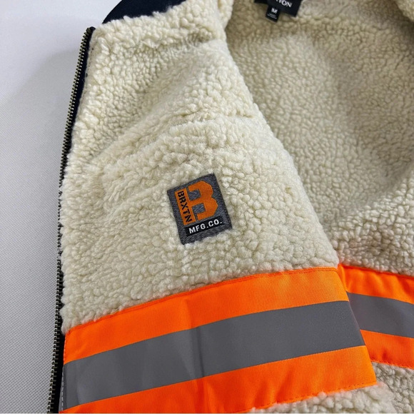 Brixton Builders Abraham Reversible Vest Rinse Blue Denim/Sherpa Size Medium - Picture 8 of 16